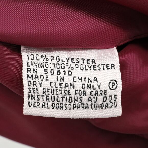 Le Suit Jacket Petites 8P Raspberry Pink Crepe Lined Double Breasted Career - Picture 12 of 13